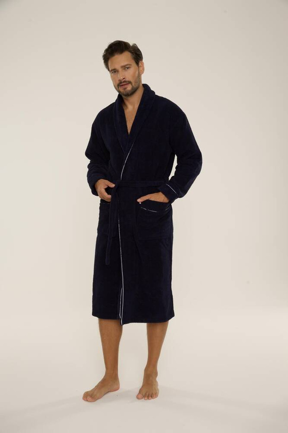 735 Manuele Herren Bademantel De Lafense - marineblau