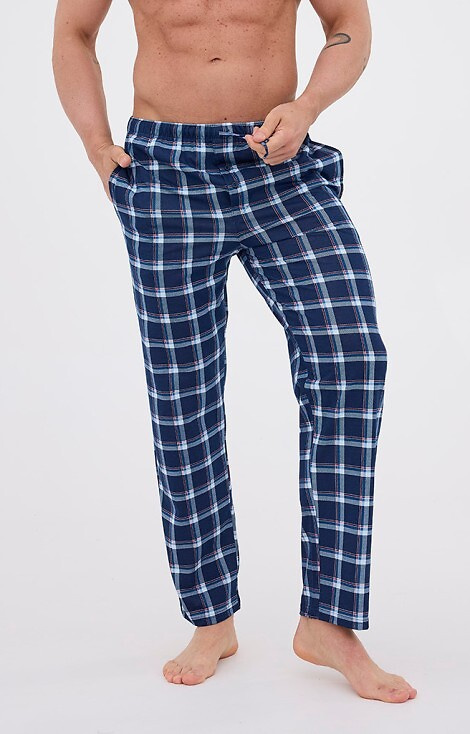 691/61 Cornette Herren-Pyjamahose – lang, kariert, Baumwolle