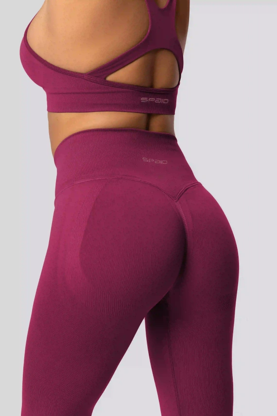 Push-up Leggings Spaio PRO High Waist blickdicht formend red wine