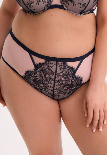 Tanga Aina GFP 1273 Gaia – Elegante Spitze, elastischer Tüll, Komfort, Dunkelblau
