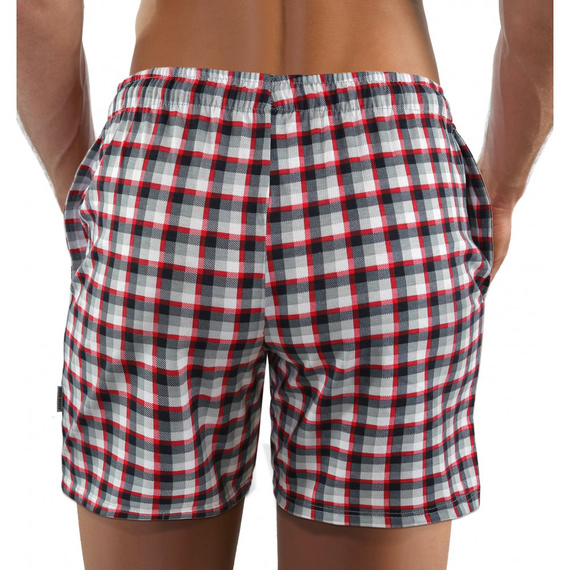 Milo 2 Sesto Senso kurze Pyjamahose, kariert 10, rot