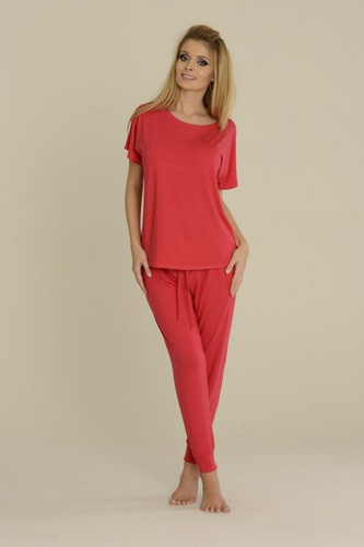 524 Paula Damen Schlafanzug De Lafense - Himbeere