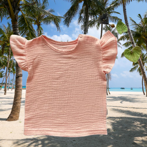 Mamatti BL50106 Musselin Kinderbluse leicht & luftig aus Baumwolle Sommer