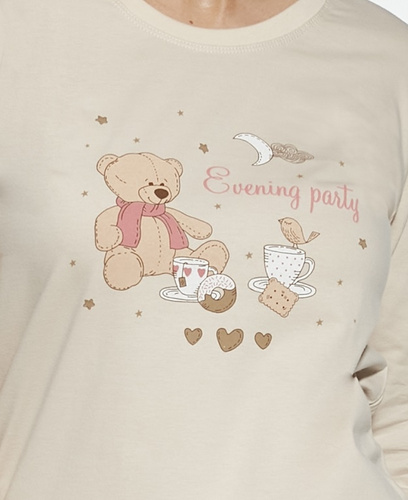 594/187 592/187 Cornette Bears Mädchenpyjama | Baumwolle, bedruckt, lange karierte Hose