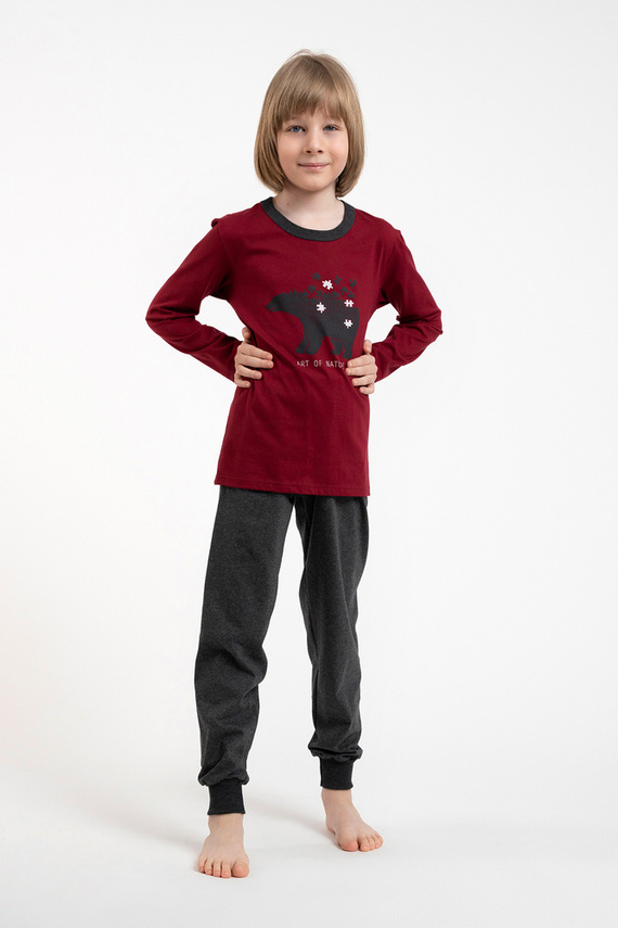 Morten Schlafanzug für Jungen Italienische Mode burgundy/c.melanÅ¼ 