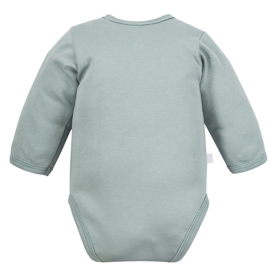 Beary Cool Eevi Baby-Body – Baumwolle, lange Ärmel, Umschlag, Teddybär-Aufdruck