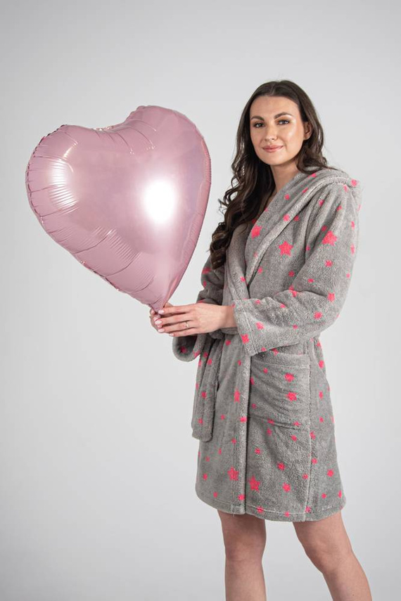 673 Stars Forex Kurzer Bademantel für Damen - grau