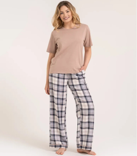 Damen-Pyjama Moraj PDD4300-023 Grün Baumwolle Lange Hose mit Print