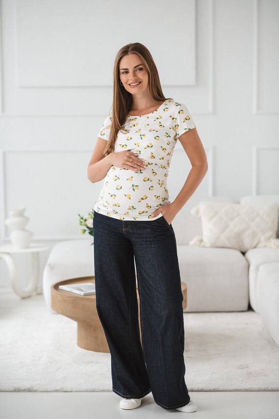 Milk Shirt Still- und Umstandsbluse mit kurzen Ärmeln Milk&Love mit Zitronen – bequem und stylisch