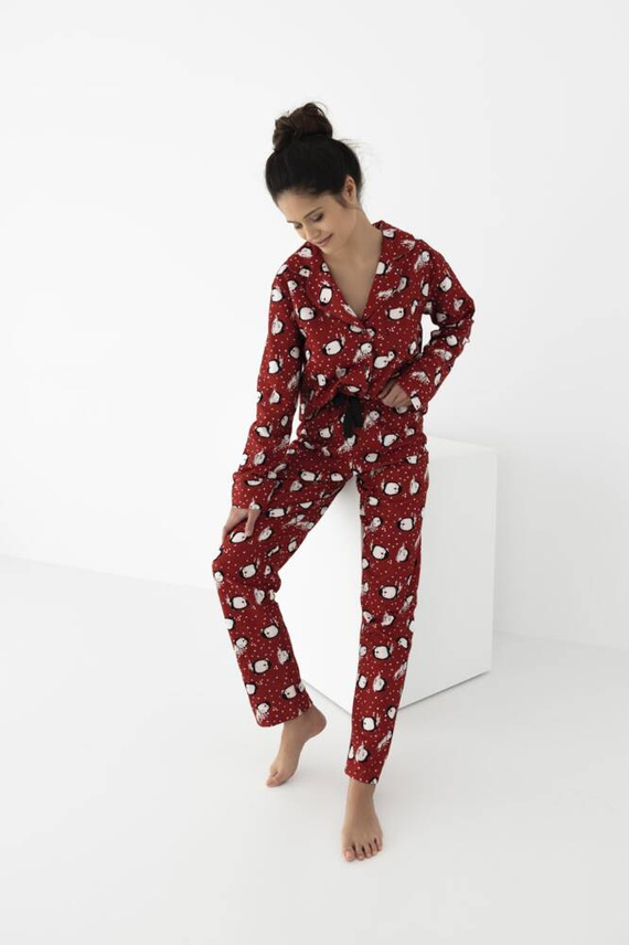 Tiggy Damen-Pyjama Flannel Sensis - rot