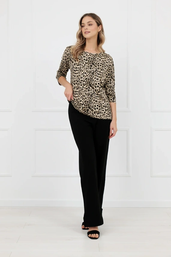 Damenbluse Kenia Italian Fashion Leopardenmuster 3/4 Ärmel