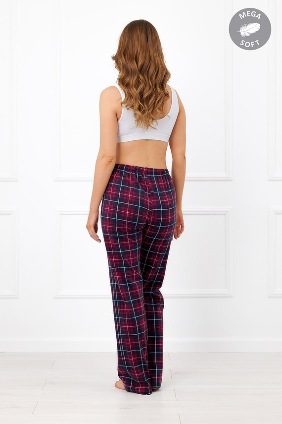 Italian Fashion Alana Damen lange Baumwollhose Mega Soft kariert
