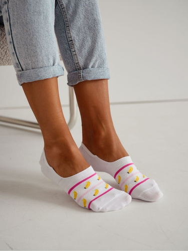 Damen Sneaker-Socken Milena 0576-030 Bananen – Baumwolle, rutschfest