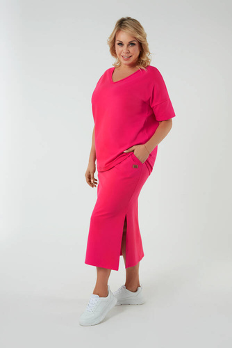 Stella Damen Maxirock Italienische Mode - fuchsia