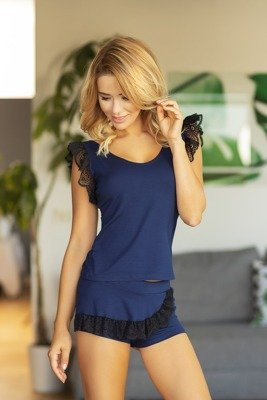 Tanis Damen-Pyjama-Set Kalimo - navy blau