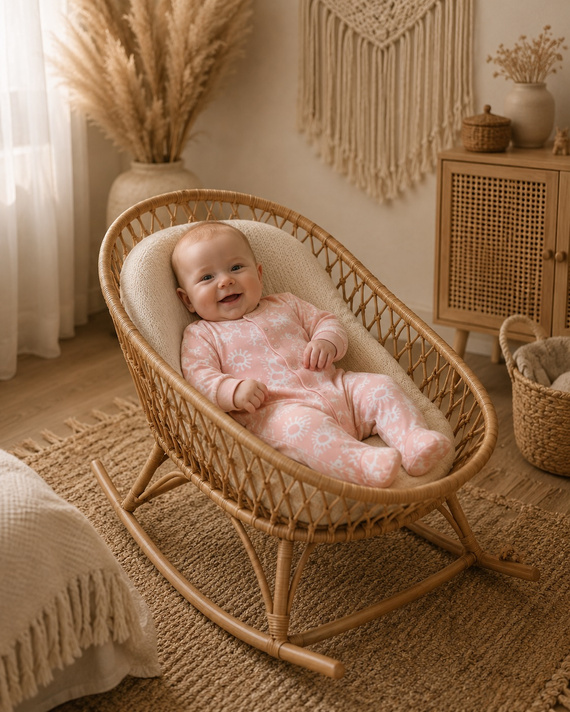 Mamatti PA16340 Babystrampler aus rosa Baumwolle mit Druckknöpfen