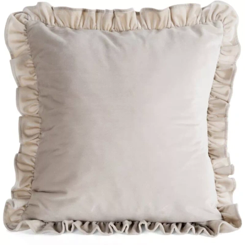Kissenbezug Brenda 45x45 Salbei Samt Eurofirany Volant beige