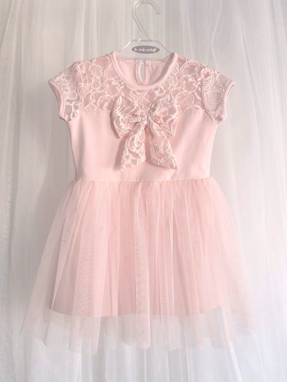 Mädchenkleid Emilka Bambarillo Spitze Tüll elegant peach