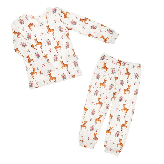 216036 Lala Nicol Babypyjama – Baumwolle, Langarm, Hirschmuster