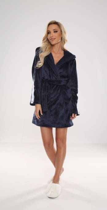 626 Abigail Damen Kurzer Morgenmantel Forex - navy blau