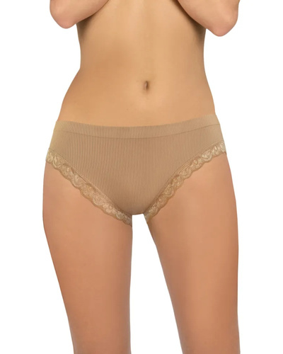 Damen Slip Sesto Senso 6108 Spitze nahtlos elastisch bequem beige