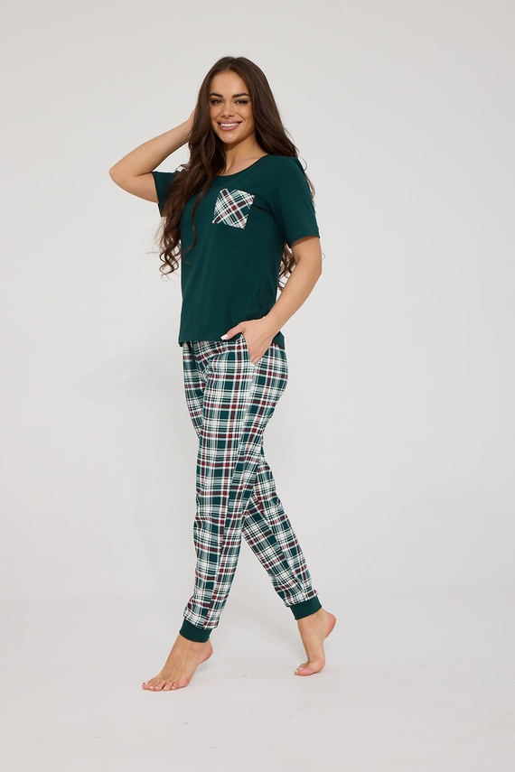 Damen-Pyjama Cornette 1105/497 Floris 2 Rosa 100% Baumwolle 3/4