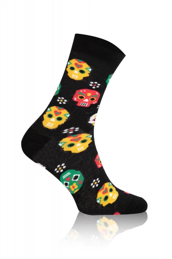 S134D Muerto Lange Socken Italienische Mode - schwarz