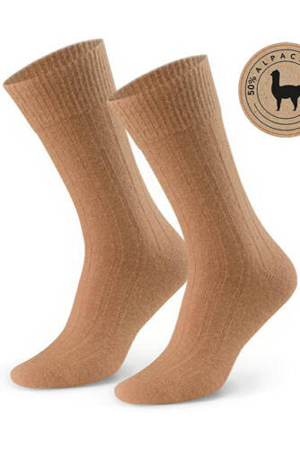 Art.044 Alpaka-Wollsocken für Herren Steven -6 Honig