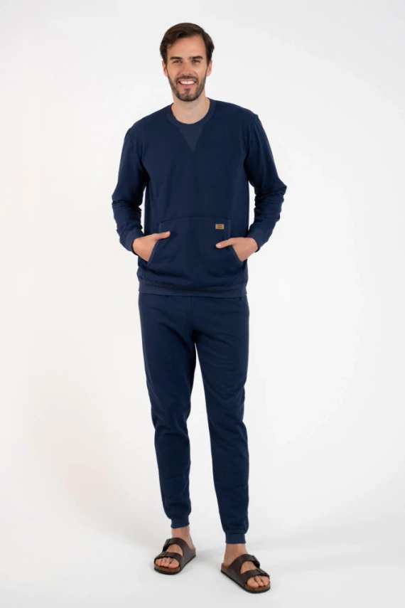 Fox Herren Trainingsanzug Set Italian Fashion - marineblau