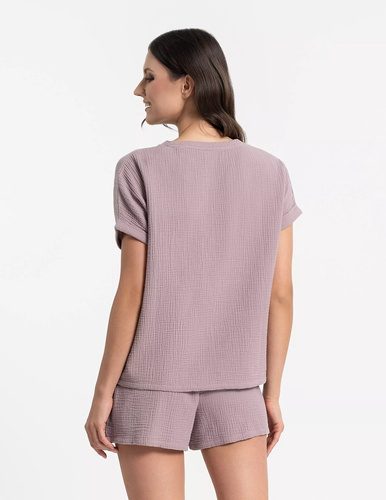 Moraj PDD3500-019 Mocca – Damen Pyjama 100% Baumwolle Musselin