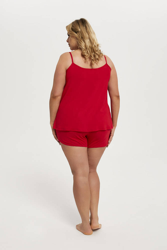 Song Damen Schlafanzug mit schmalen Trägern, Shorts Italian Fashion - rot