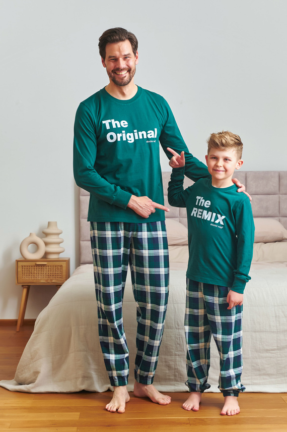 Doctor Nap 7342 – Unisex-Kinderpyjama „The Remix“ | Familienkollektion, polnische Produktion – Marineblau