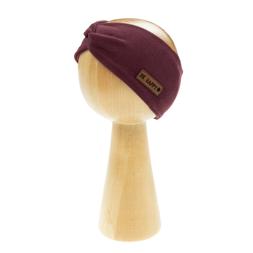 217066 Alisa Nicol gestreiftes Baumwollstirnband – Burgunderrot