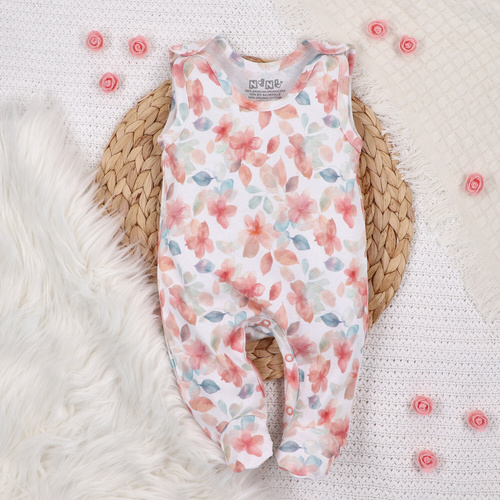 ABN-5420 Bunte Blumen-Schlafanzüge aus Bio-Baumwolle mit Nini-Print