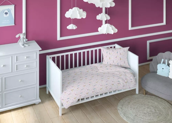 3810 Ein Land der Träume Baumwoll-Kinderbettwäsche Hasenballett Karo