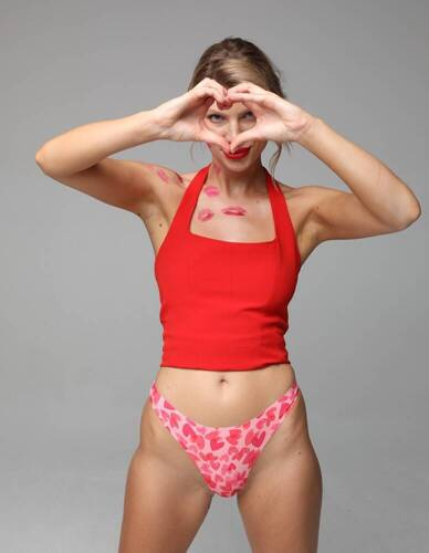 Love Vibes Simple Julimex Damen Tanga - rot