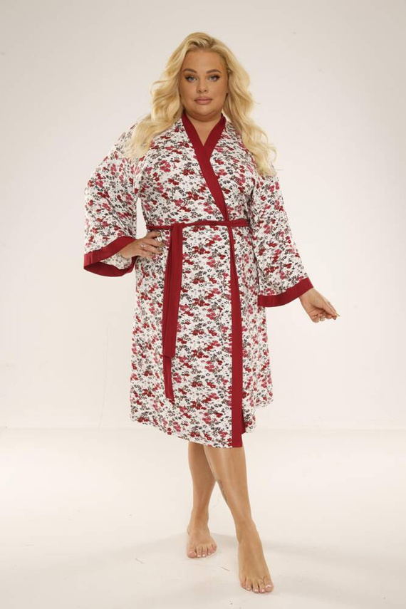 468/473 Mia Damen Morgenmantel Plus Size Forex - kastanienbraun