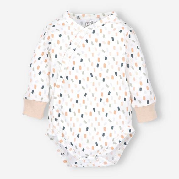 ABN-5321/KRE Nini Umschlag-Body aus Bio-Baumwolle, Creme