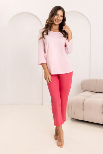 Regina 744 3/4 Damen Pyjama 100% Baumwolle 7/8 Hose