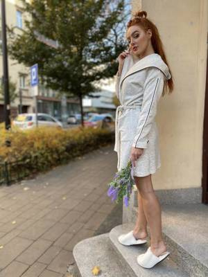 414 Gianna Forex Morgenmantel für Damen - melange