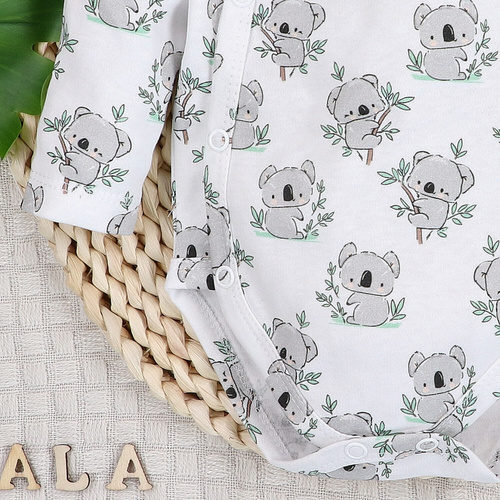 ABN-5201 Body zum Wickeln Nini Sweet Koala weiß 100% Bio-Baumwolle