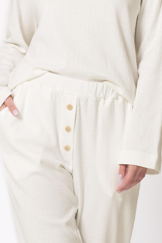 Damen-Pyjama Berenika 1795 Leveza cremig 100% Baumwolle lang