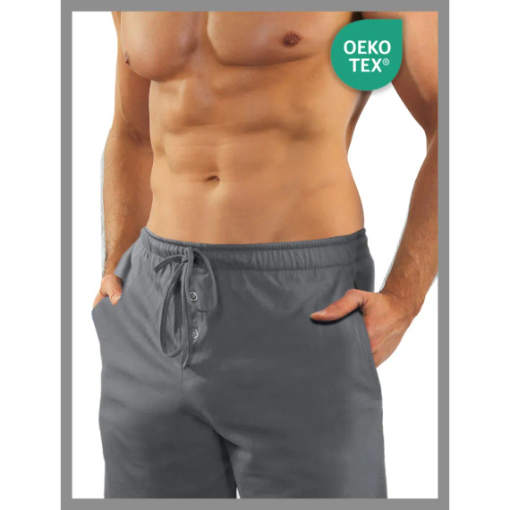 2404 Herren-Militärpyjama mit langen Ärmeln und Sesto Senso-Hose – Graphit