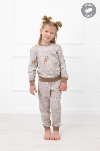 Italian Fashion Filka Kinder-Pyjama Mega Soft lang mit Katzen warm