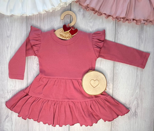 Mamatti SP504 Mädchenkleid mit Flügelärmeln 97% Baumwolle