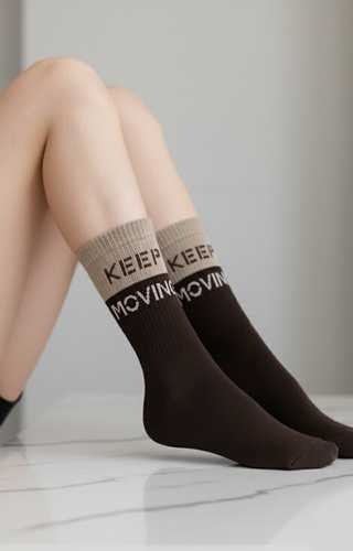 0071-009 Unique Milena Damensocken, braun – Halbfrottee, Baumwolle, warm und bequem