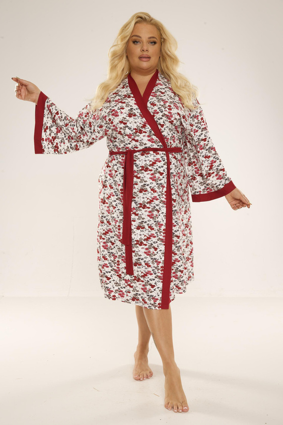 468/473 Mia Damen Morgenmantel Plus Size Forex - kastanienbraun