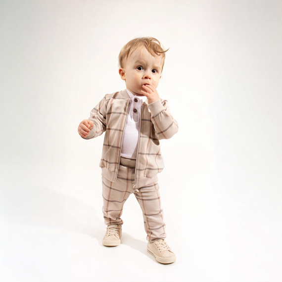 221277 Kiku Nicol Kinder-Bomberjacke kariert mit Reißverschluss