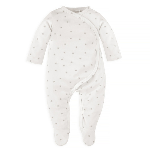 Hello Pinocchio gebundener Babystrampler – ecrufarbene Sonnenblumen