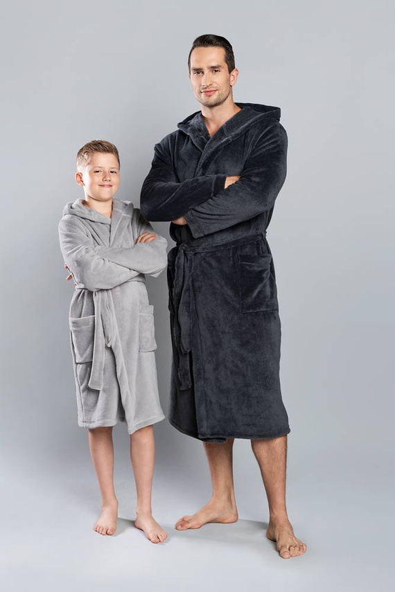Mimas Jungen Bademantel Italian Fashion- graphit